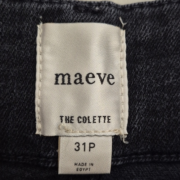 Mauve The Colette Denim High-Rise Cropped Wide-Leg Jeans  Wash Black - Size 31P - Picture 15 of 16